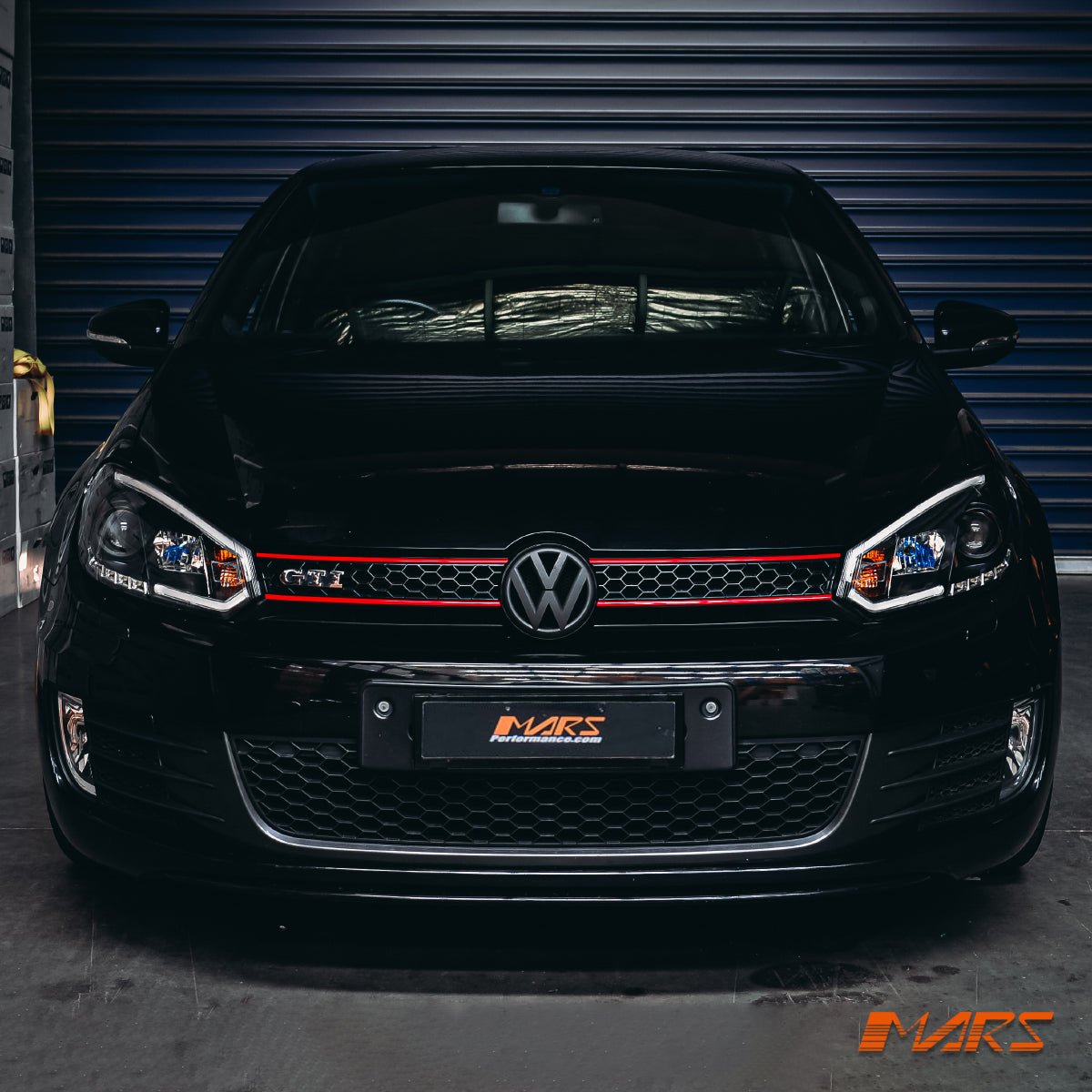 Black 3D Stripe Bar & DRL LED Day Time Projector Head Lights for VolksWagen VW Golf VI MK - 6 - Mars Performance