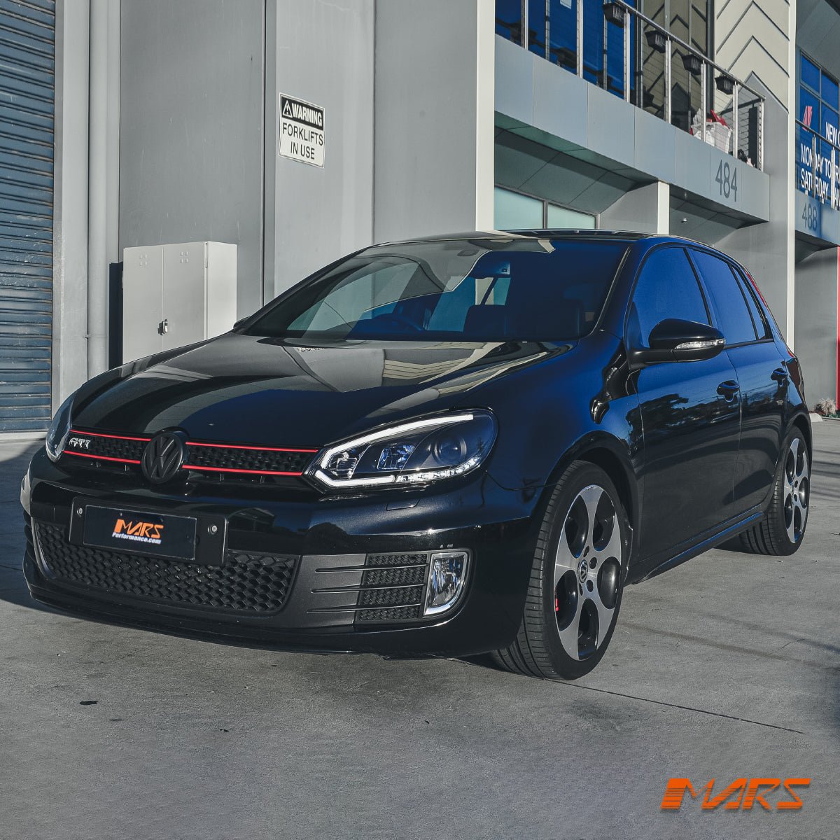 Black 3D Stripe Bar & DRL LED Day Time Projector Head Lights for VolksWagen VW Golf VI MK - 6 - Mars Performance