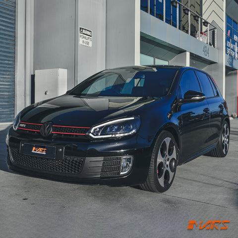 Black 3D Stripe Bar & DRL LED Day Time Projector Head Lights for VolksWagen VW Golf VI MK - 6 - Mars Performance