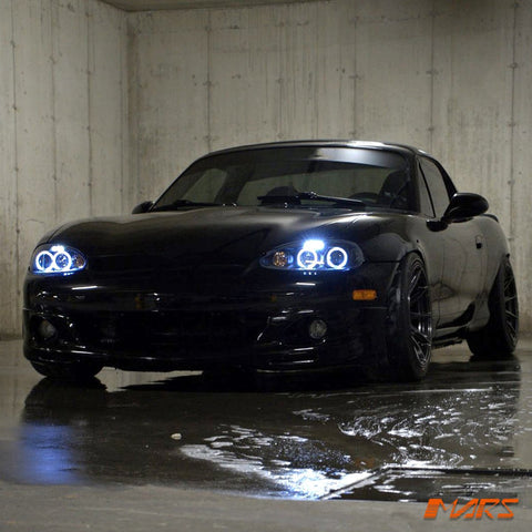 Black Angel Eyes Projector Head Lights for MAZDA MX - 5 NB 2001 - 2005 - Mars Performance