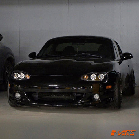 Black Angel Eyes Projector Head Lights for MAZDA MX - 5 NB 2001 - 2005 - Mars Performance
