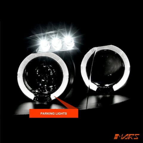 Black Angel Eyes Projector Head Lights for MAZDA MX - 5 NB 2001 - 2005 - Mars Performance