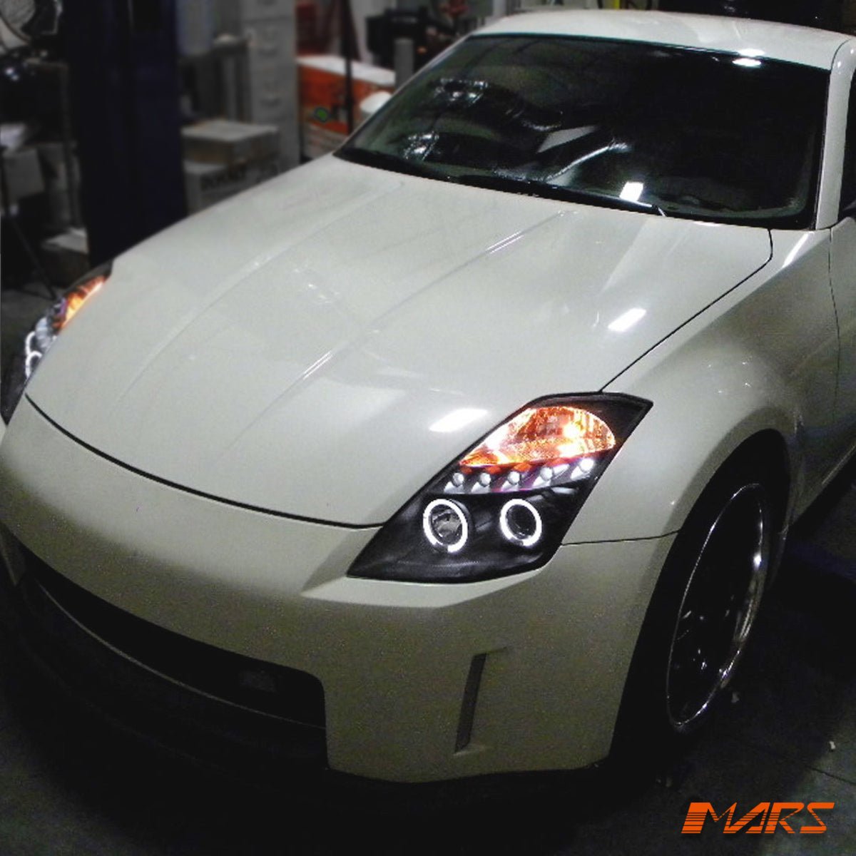 Black Angel Eyes Projector Head Lights for Nissan Z33 350Z 2003 - 2005 Series 1 - Mars Performance