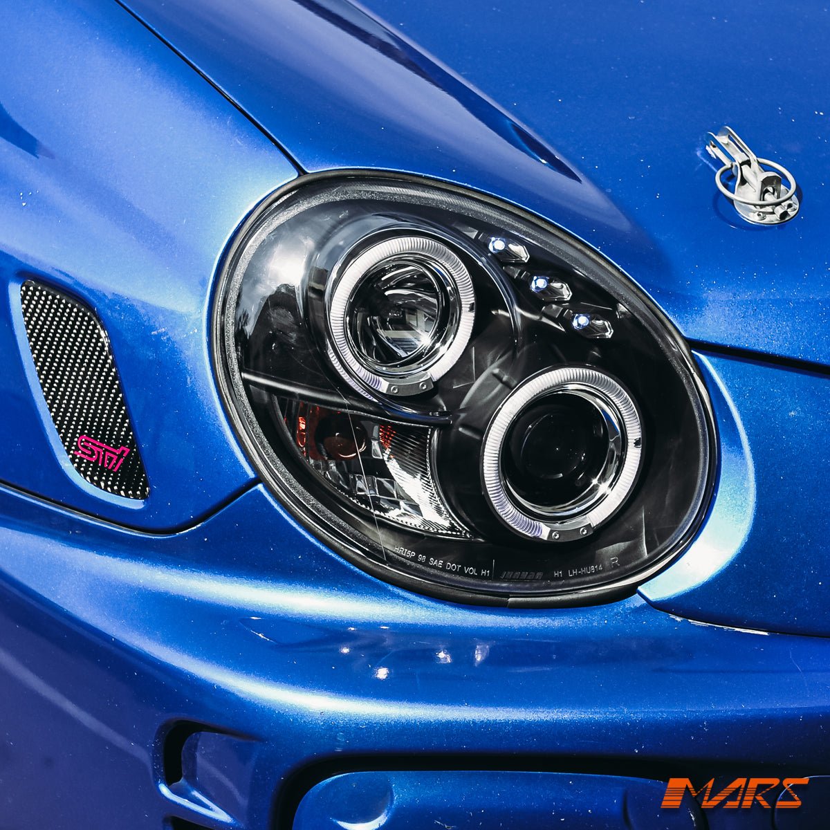 Black Angel Eyes Projector Head Lights for Subaru Impreza & WRX STI 2001 - 2003 - Mars Performance