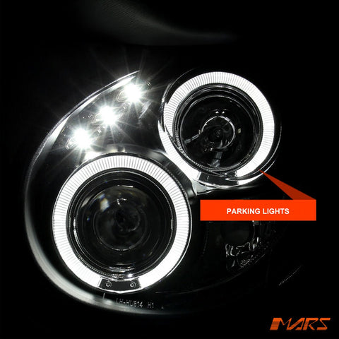 Black Angel Eyes Projector Head Lights for Subaru Impreza & WRX STI 2001 - 2003 - Mars Performance