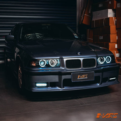 Black CCFL Angel Eyes Head Lights for BMW 3 - Series E36 2 Doors Coupe & Convertible 1992 - 1999 - Mars Performance