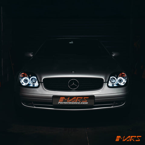 Black CCFL Angel Eyes Head Lights for Mercedes - Benz SLK R170 1997 - 2004 - Mars Performance