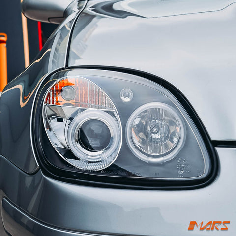 Black CCFL Angel Eyes Head Lights for Mercedes - Benz SLK R170 1997 - 2004 - Mars Performance