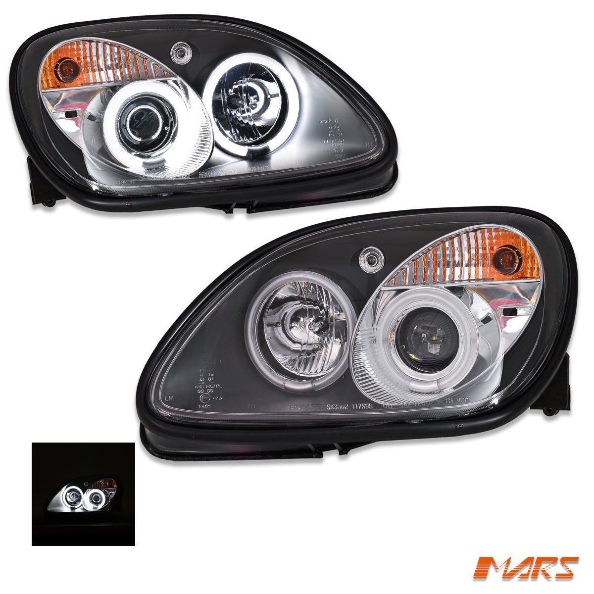 Black CCFL Angel Eyes Head Lights for Mercedes - Benz SLK R170 1997 - 2004 - Mars Performance