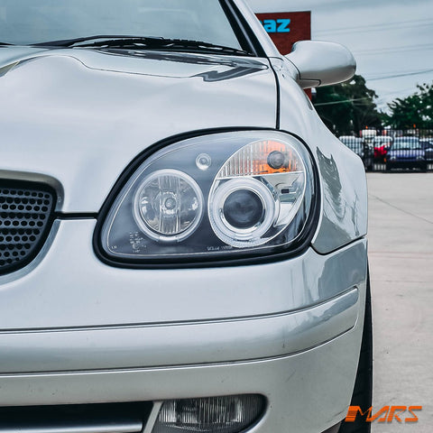 Black CCFL Angel Eyes Head Lights for Mercedes - Benz SLK R170 1997 - 2004 - Mars Performance