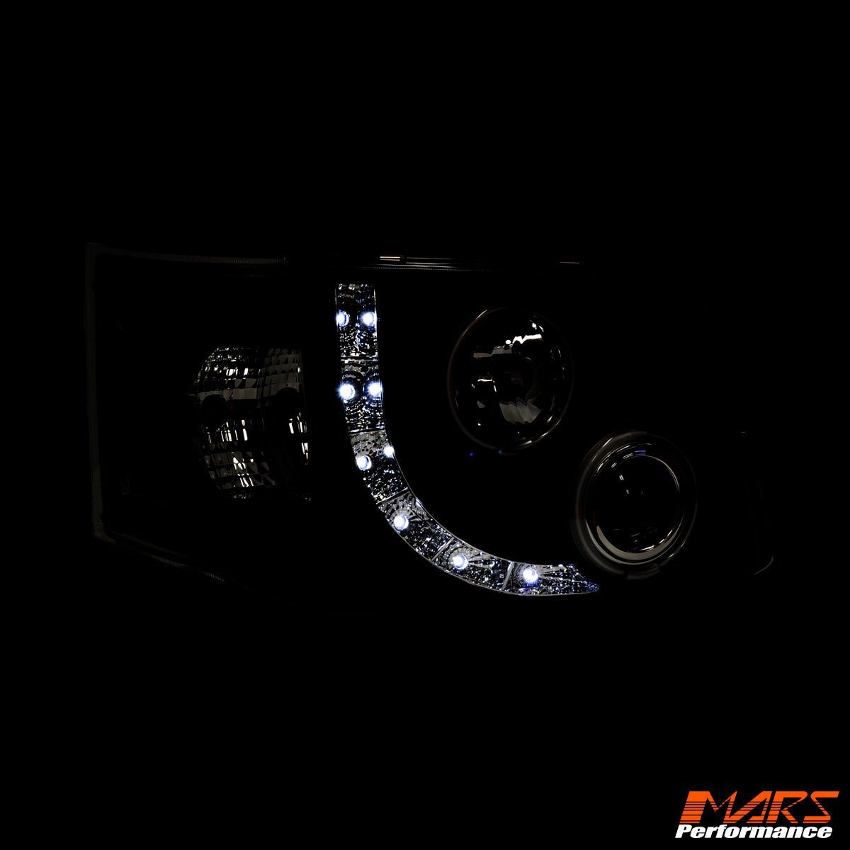 Black CCFL Angel Eyes & LED DRL Projector Head Lights for Toyota Hiace 2011 - 2014 - Mars Performance