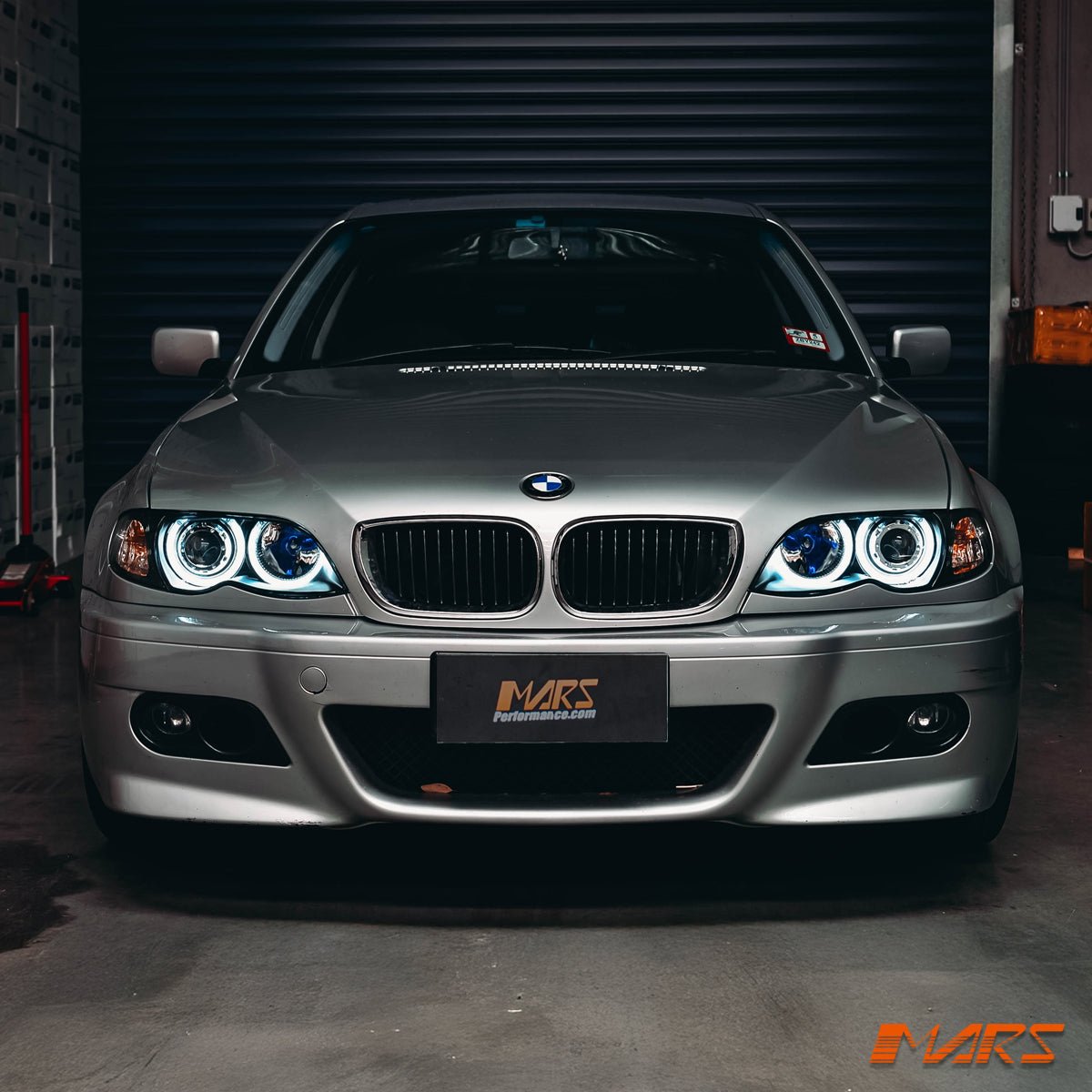 Black CCFL Angel - Eyes Projector Head Lights for BMW 3 - Series E46 Sedan & Wagon LCI Facelift 2002 - 2004 - Mars Performance