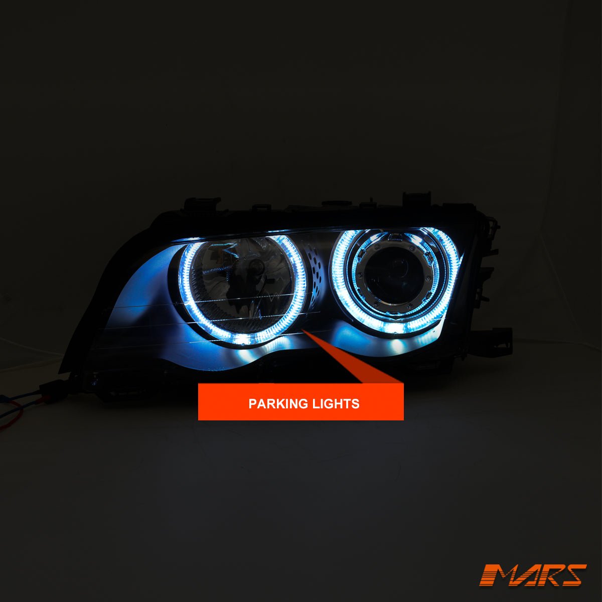 Black CCFL Angel - Eyes Projector Head Lights for BMW 3 - Series E46 Sedan & Wagon LCI Facelift 2002 - 2004 - Mars Performance