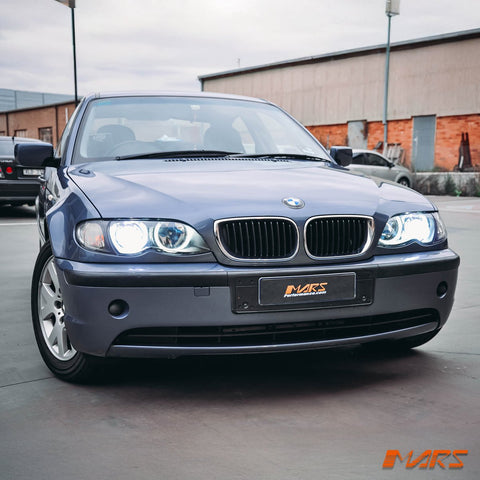 Black CCFL Angel - Eyes Projector Head Lights for BMW 3 - Series E46 Sedan & Wagon LCI Facelift 2002 - 2004 - Mars Performance