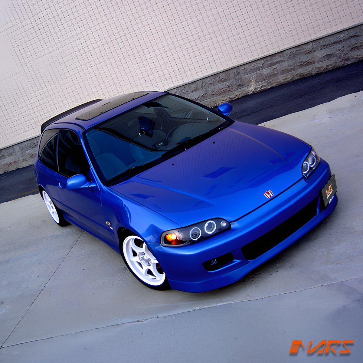 Black CCFL Angel - Eyes Projector Head Lights for Honda Civic EG 1992 - 1995 Hatch - Mars Performance