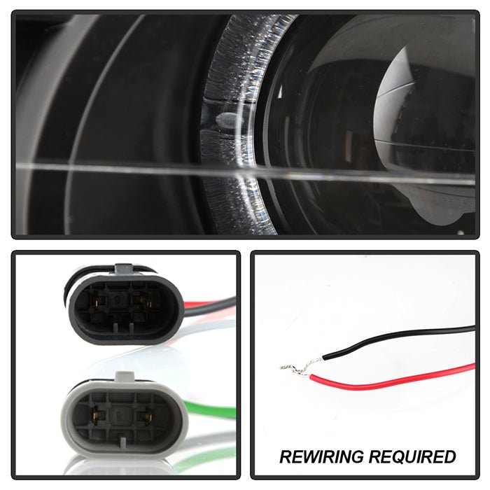 Black CCFL Angel - Eyes Projector Head Lights for Honda Prelude 1992 - 1996 - Mars Performance