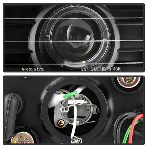 Black CCFL Angel - Eyes Projector Head Lights for Honda Prelude 1992 - 1996 - Mars Performance