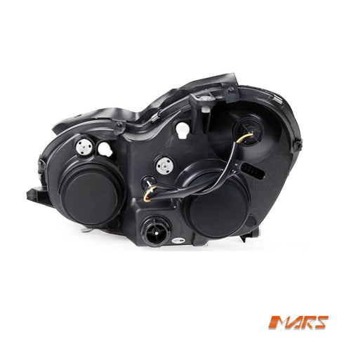Black CCFL Angel Eyes Projector Head Lights for Mercedes - Benz C - Class W203 Sedan & Wagon 2000 - 2007 - Mars Performance