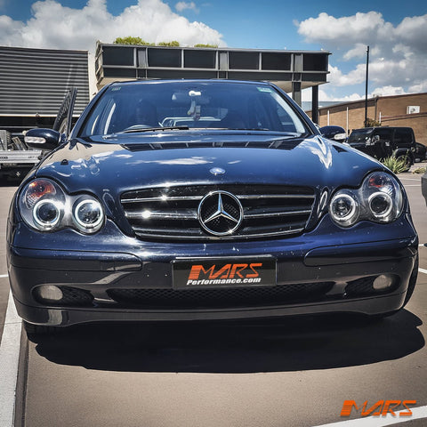 Black CCFL Angel Eyes Projector Head Lights for Mercedes - Benz C - Class W203 Sedan & Wagon 2000 - 2007 - Mars Performance