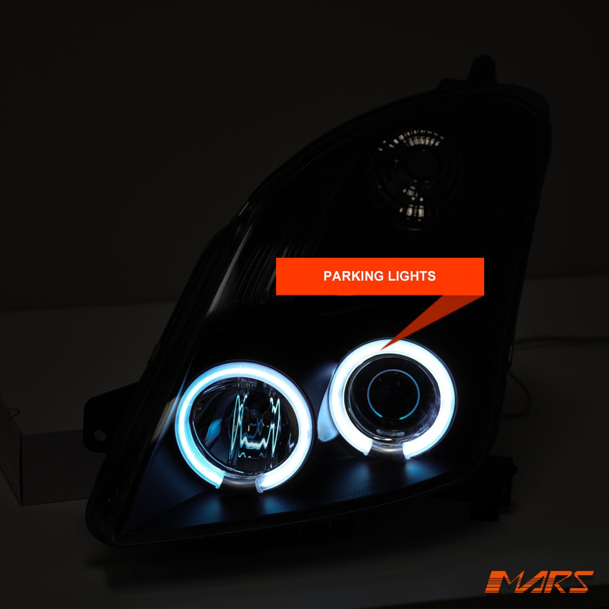 Black CCFL Angel Eyes Projector Head Lights for Suzuki Swift 2004 - 2010 - Mars Performance