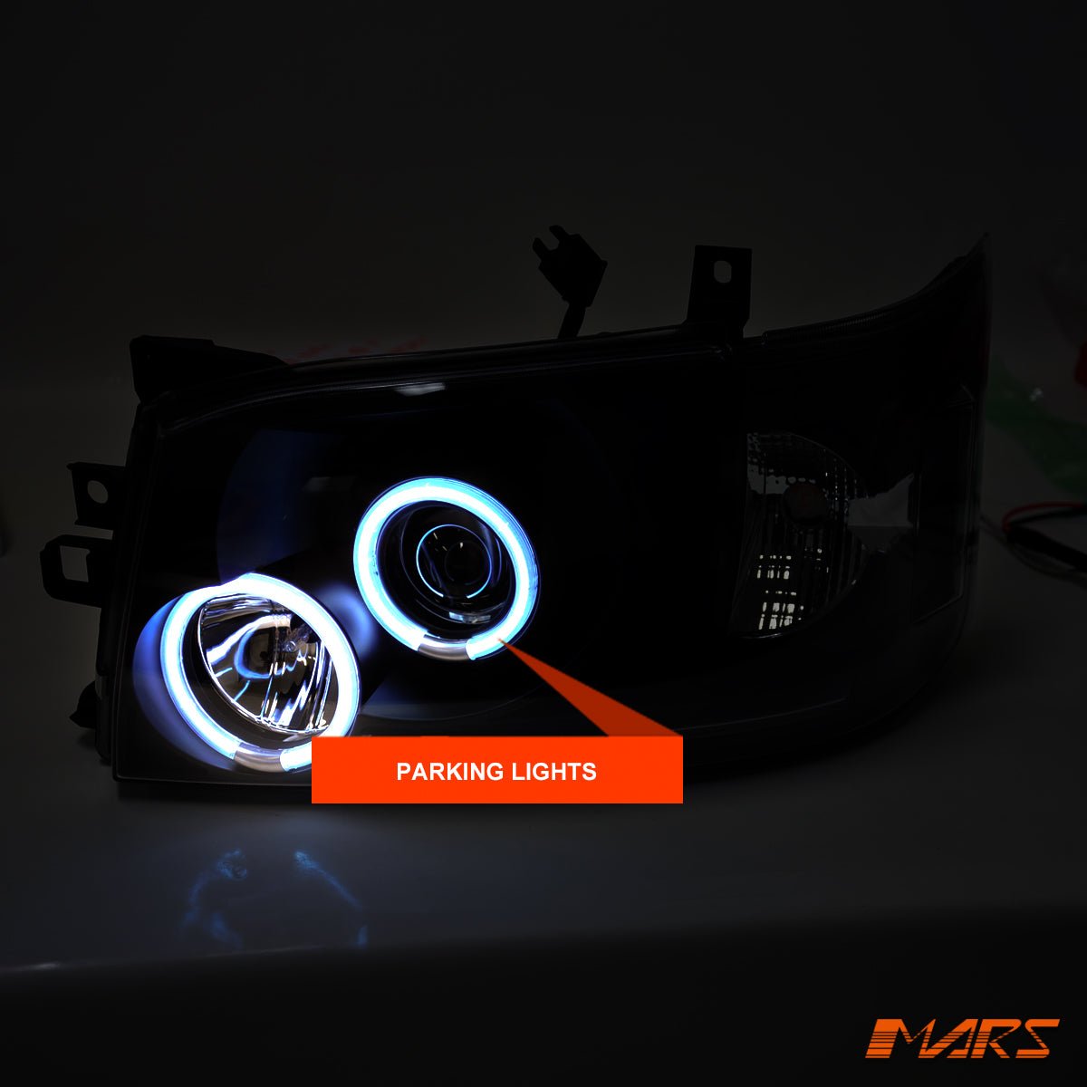 Black CCFL Angel Eyes Projector Head Lights for Toyota Hiace VAN 2005 - 2010 - Mars Performance