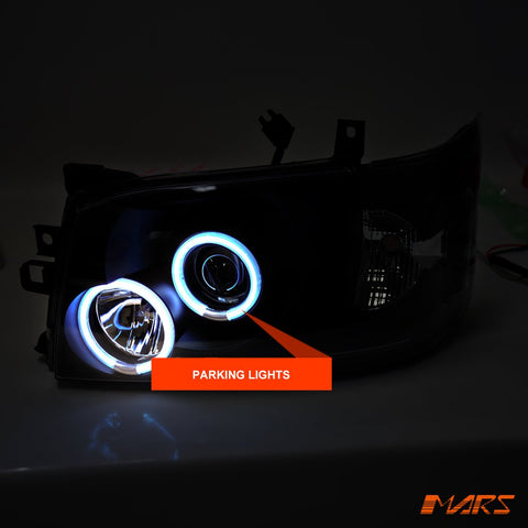 Black CCFL Angel Eyes Projector Head Lights for Toyota Hiace VAN 2005 - 2010 - Mars Performance