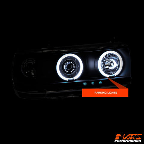 Black CCFL Angel Eyes Projector Head Lights for Toyota LANDCRUISER 80 Series FJ80 LC80 1990 - 1997 - Mars Performance