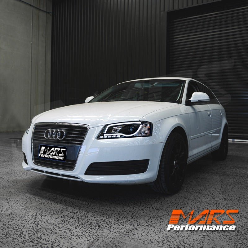 Black DAY - Time 3D LED DRL Projector Head Lights for AUDI A3 8P 2003 - 2008 Pre Facelift model - Mars Performance