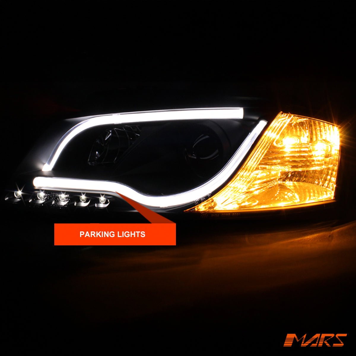 Black DAY - Time 3D LED DRL Projector Head Lights for AUDI A3 8P 2003 - 2008 Pre Facelift model - Mars Performance