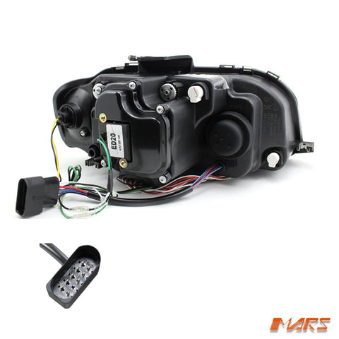 Black DAY - Time 3D LED DRL Projector Head Lights for AUDI A3 8P 2003 - 2008 Pre Facelift model - Mars Performance