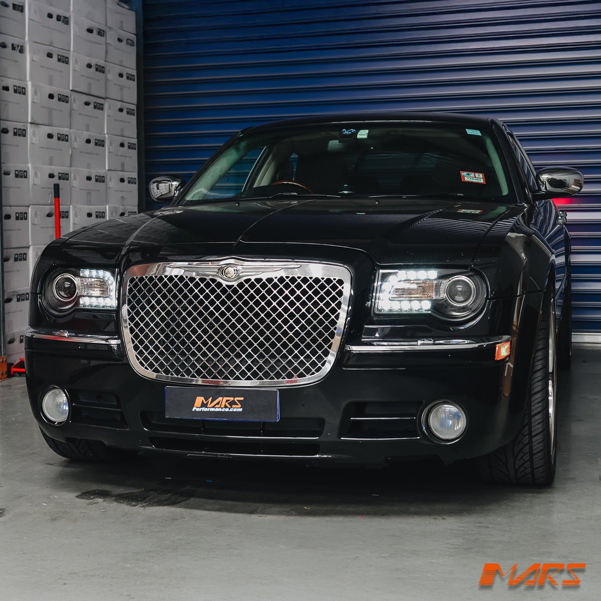 Black DAY - TIME DRL Angel - Eyes Projector Head Lights for CHRYSLER 300C 300 2005 - 2012 - Mars Performance
