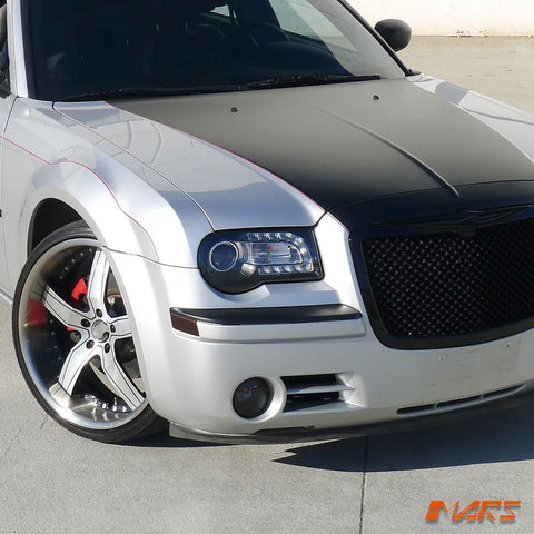 Black DAY - TIME DRL Angel - Eyes Projector Head Lights for CHRYSLER 300C 300 2005 - 2012 - Mars Performance
