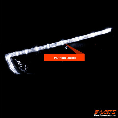 Black DRL Dual Beam Projector Head Lights for Hyundai IX35 LM 2010 - 2013 - Mars Performance