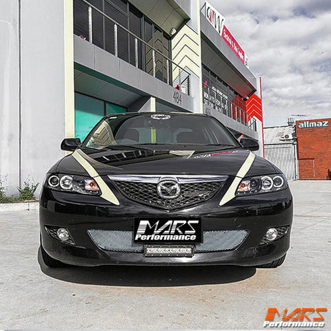 Black DRL LED & CCFL Angel - Eyes Projector Head Lights for Mazda 6 Sedan & Hatch 2002 - 2007 - Mars Performance