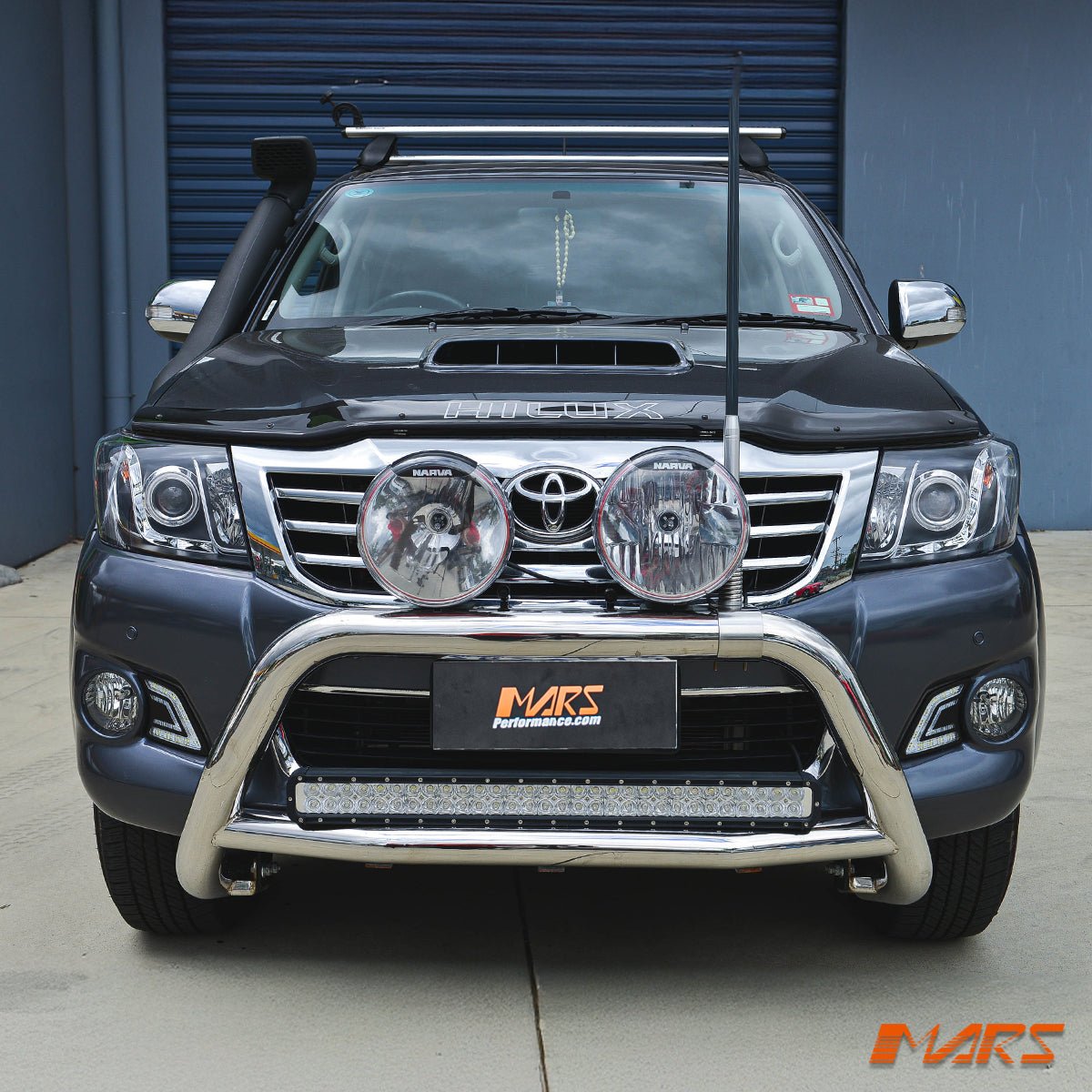 Black DRL LED & CCFL Angel Eyes Projector Head Lights for Toyota Hilux 2011 - 2015 VIGO KS UTE PICK UP - Mars Performance