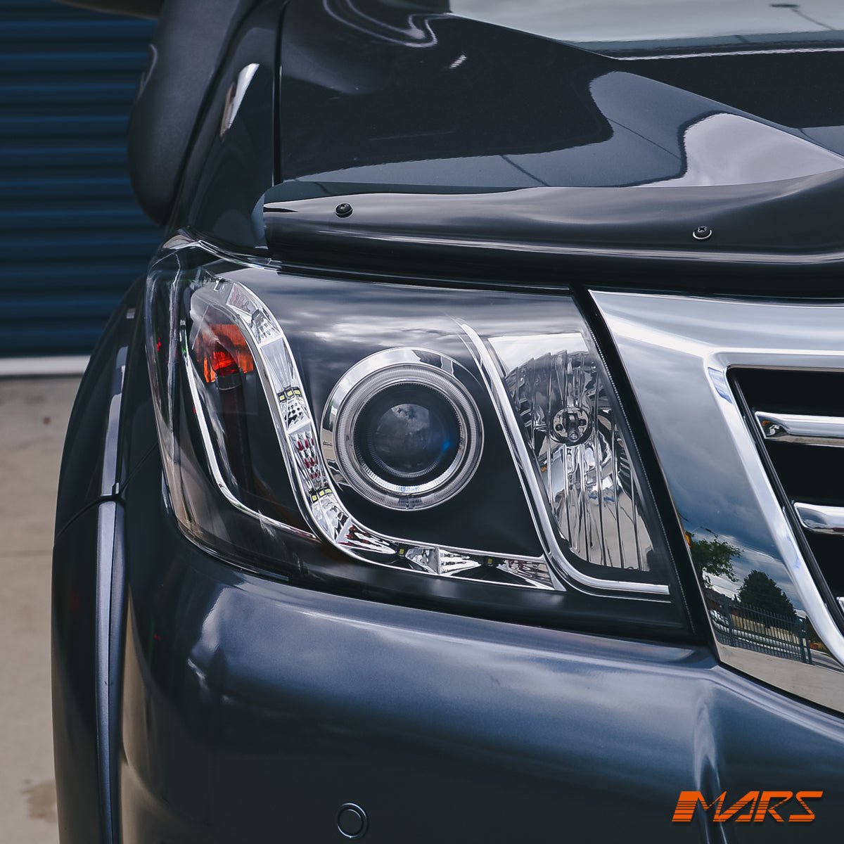 Black DRL LED & CCFL Angel Eyes Projector Head Lights for Toyota Hilux 2011 - 2015 VIGO KS UTE PICK UP - Mars Performance