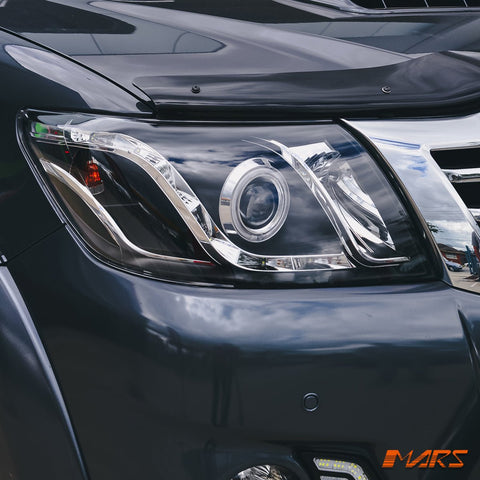 Black DRL LED & CCFL Angel Eyes Projector Head Lights for Toyota Hilux 2011 - 2015 VIGO KS UTE PICK UP - Mars Performance