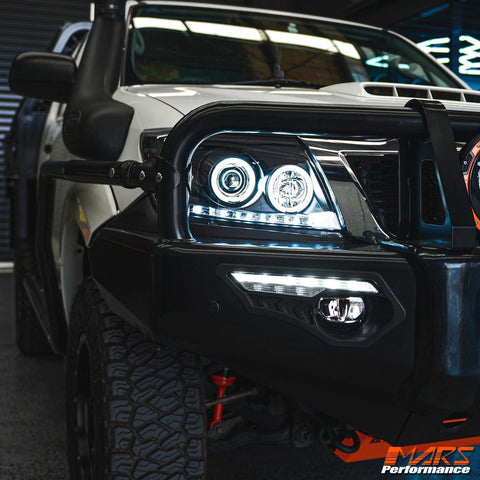Black DRL LED & CCFL Angel Eyes Projector Head Lights for Toyota Hilux VIGO 2011 - 2015 SN - Mars Performance