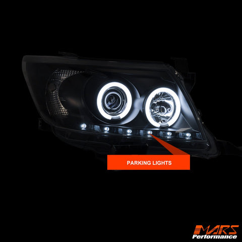 Black DRL LED & CCFL Angel Eyes Projector Head Lights for Toyota Hilux VIGO 2011 - 2015 SN - Mars Performance