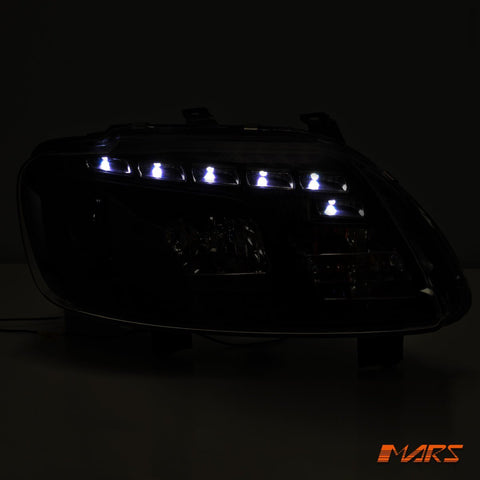 Black DRL LED Day Time Projector Head Lights for VolksWagen VW Caddy 2006 - 2010 - Mars Performance