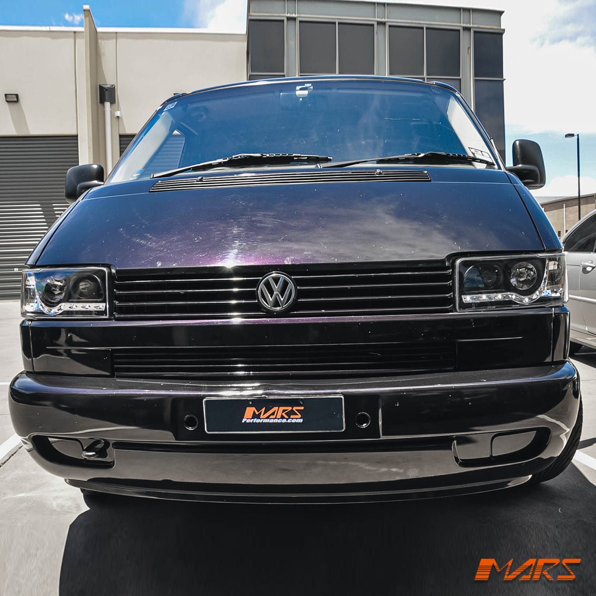 Black DRL LED Day Time Projector Head Lights for VolksWagen VW Transporter T4 VAN 1994 - 2003 - Mars Performance