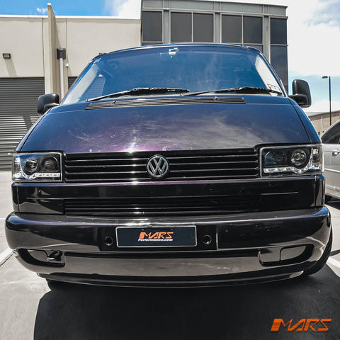 Black DRL LED Day Time Projector Head Lights for VolksWagen VW Transporter T4 VAN 1994 - 2003 - Mars Performance
