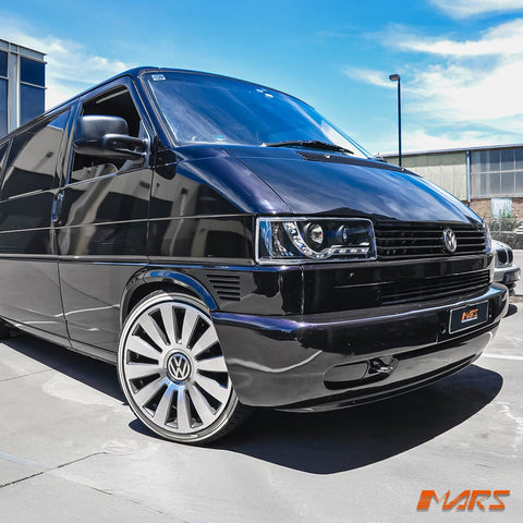 Black DRL LED Day Time Projector Head Lights for VolksWagen VW Transporter T4 VAN 1994 - 2003 - Mars Performance