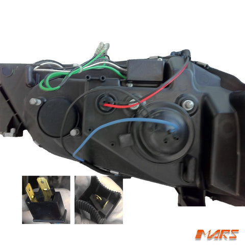 Black DRL LED Head Lights for Ford Falcon FPV BA BF Sedan Ute XR6 Turbo & XR8 2002 - 2008 - Mars Performance