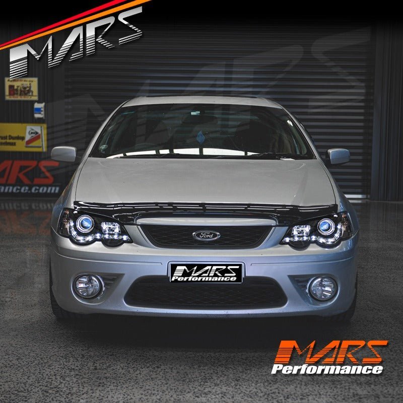 Black DRL LED Head Lights for Ford Falcon FPV BA BF Sedan Ute XR6 Turbo & XR8 2002 - 2008 - Mars Performance