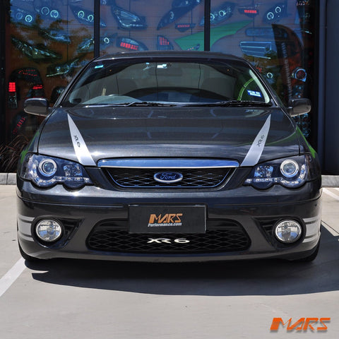 Black DRL LED Head Lights for Ford Falcon FPV BA BF Sedan Ute XR6 Turbo & XR8 2002 - 2008 - Mars Performance