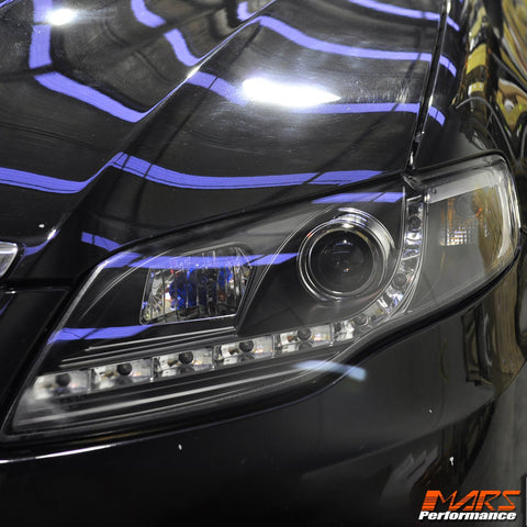 Black DRL LED Head Lights for Ford FPV Series 1 Falcon FG Sedan & Ute - Mars Performance