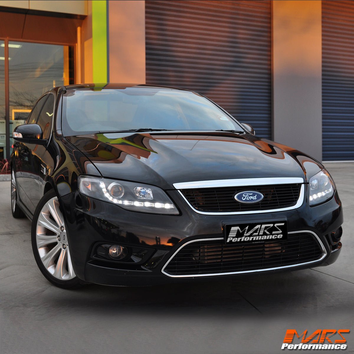 Black DRL LED Head Lights for Ford FPV Series 1 Falcon FG Sedan & Ute - Mars Performance