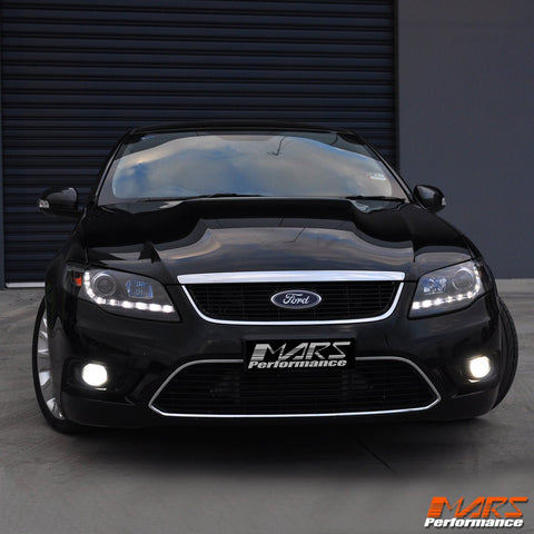 Black DRL LED Head Lights for Ford FPV Series 1 Falcon FG Sedan & Ute - Mars Performance