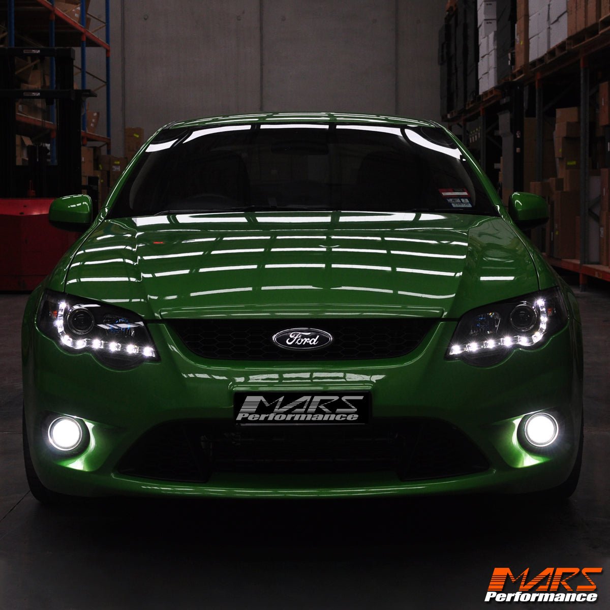 Black DRL LED Head Lights for Ford FPV Series 1 Falcon FG XR6 & XR8 Sedan & Ute - Mars Performance